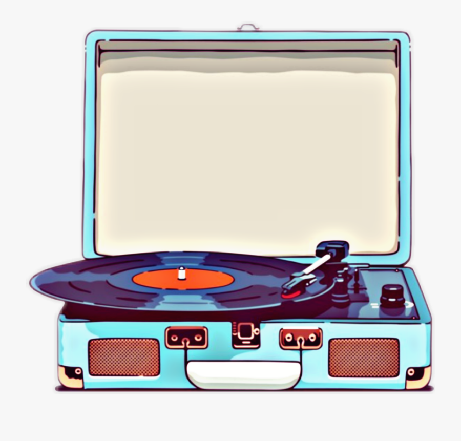 #music #player #vinyl #records #old School #love Music - Record Player Sticker, Transparent Clipart