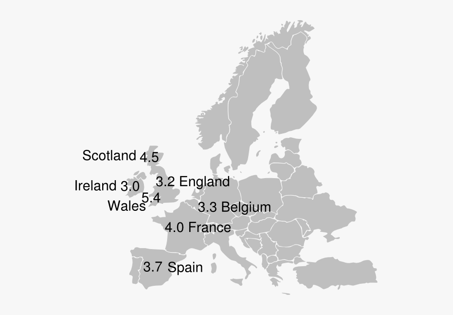 Grey Map Of Europe, Transparent Clipart