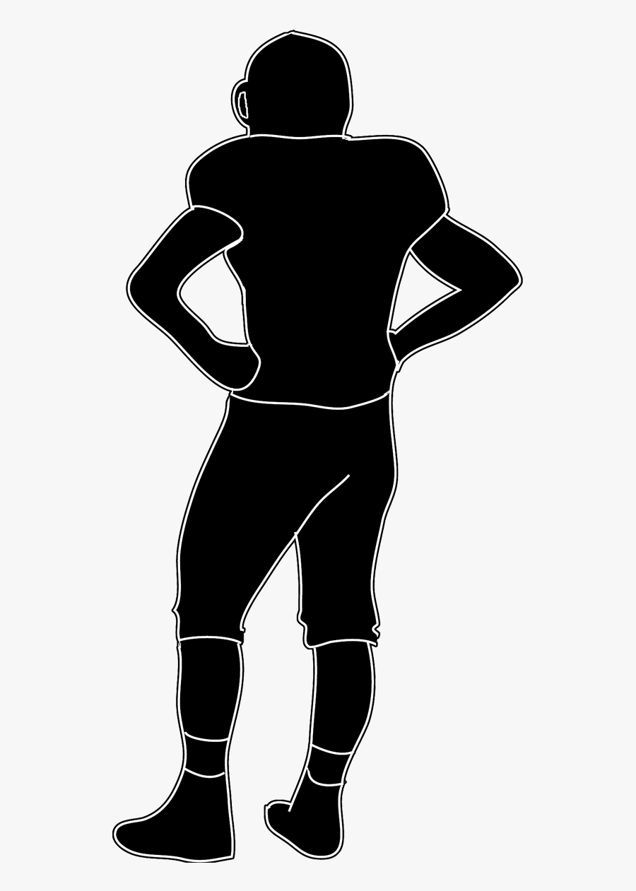 Silhouettes Of People - Football Player Standing Clipart, Transparent Clipart