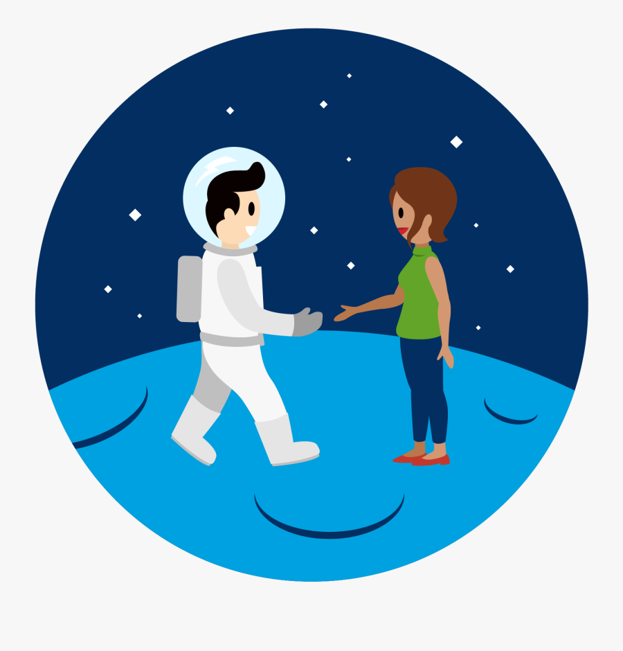An Astronaut In Space Shakes Hands With A Person On - Prohibido Fumar, Transparent Clipart