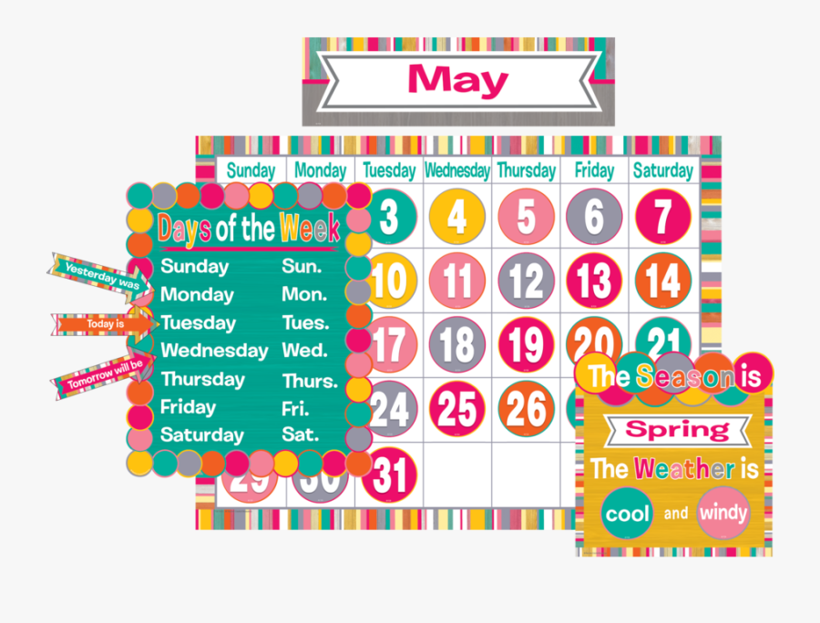 Transparent Days Of The Week Clipart - Tropical Punch Classroom Decor, Transparent Clipart