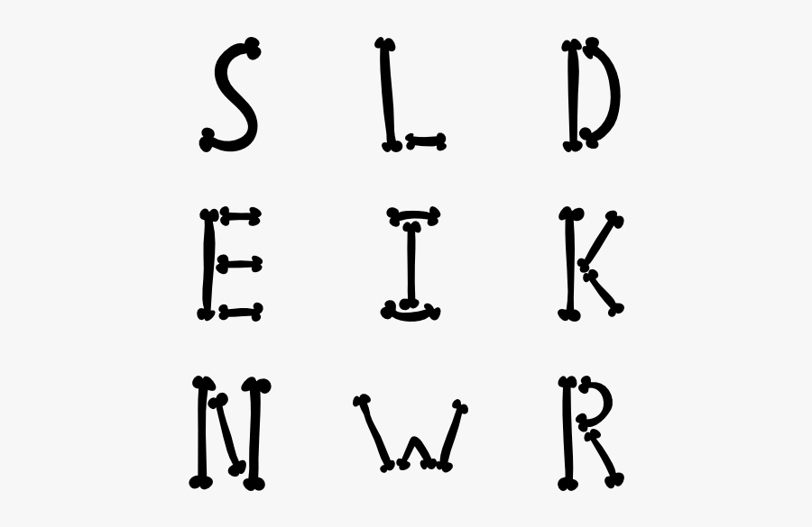Abc Bones Filled, Transparent Clipart