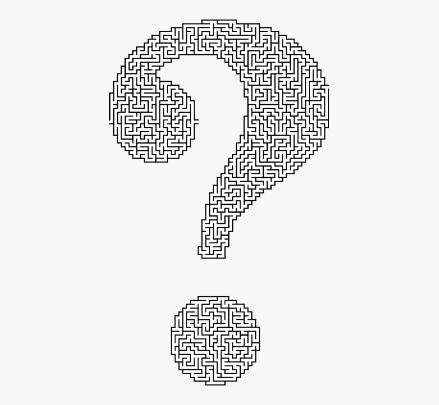 Art,text,monochrome - Maze In Shape Of Question Mark, Transparent Clipart