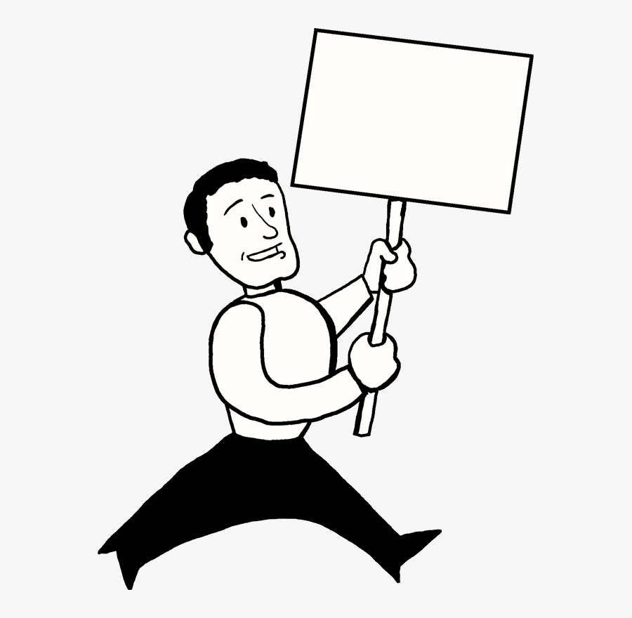 Person Holding Sign Clipart, Transparent Clipart