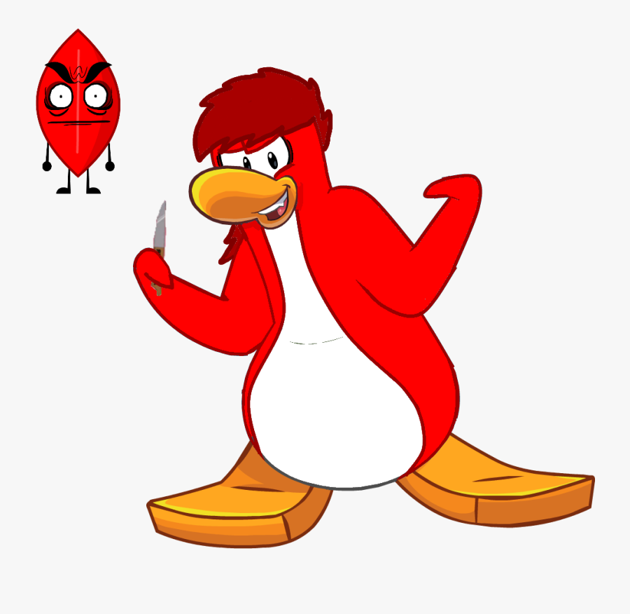 Club Penguin Evil Leafy By Cadenfeather - Club Penguin Red Penguin, Transparent Clipart