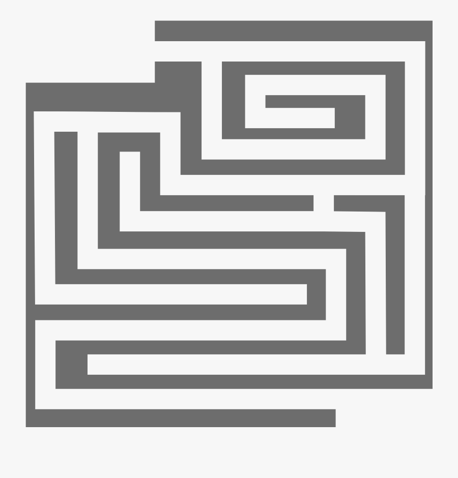 Clipart - Grayscale Maze, Transparent Clipart