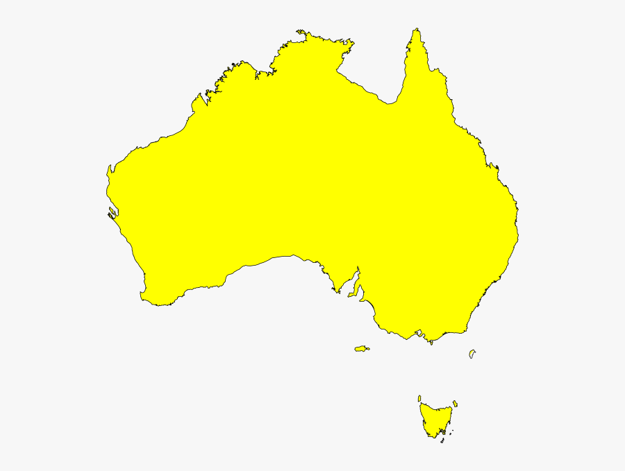 Australia Map Yellow Svg Clip Arts - Greenland And Australia Size, Transparent Clipart
