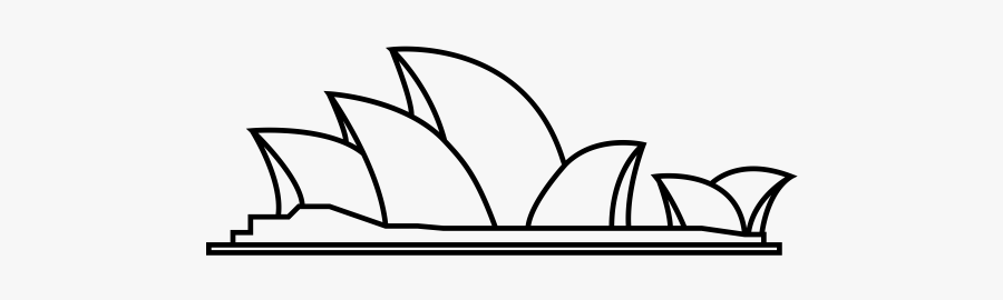 Australia Opera House Black And White Clipart - Sydney Opera House Drawing Outline, Transparent Clipart