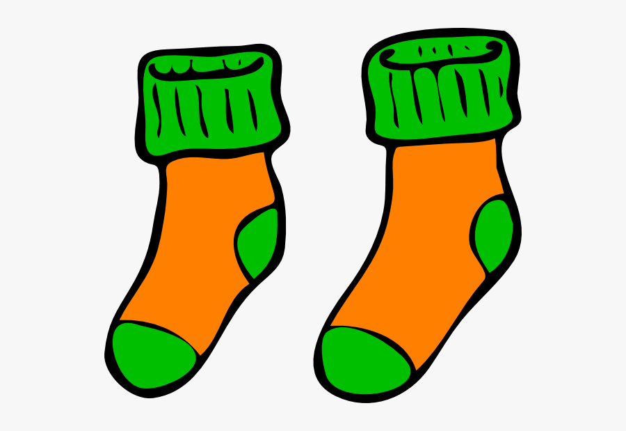 Orange Green Sock Clip - Socks Clip Art, Transparent Clipart