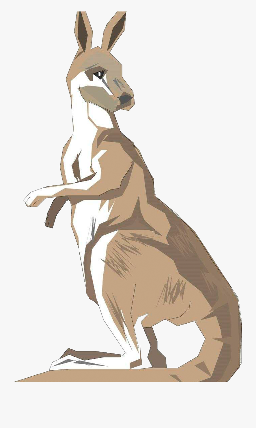Standing Australia Kangaroo Back To See Drawing Clipart - Kangaroo Clipart Drawing, Transparent Clipart