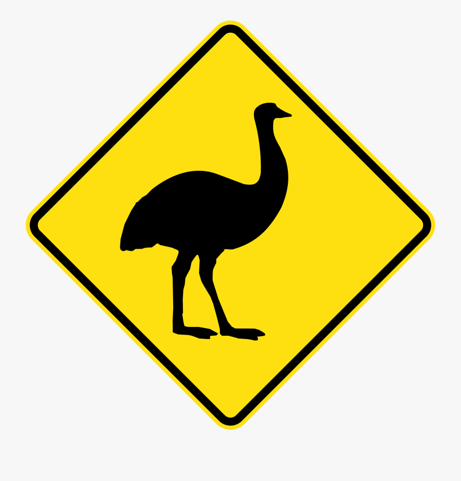 Transparent Emu Clipart - Australian Emu Road Signs, Transparent Clipart