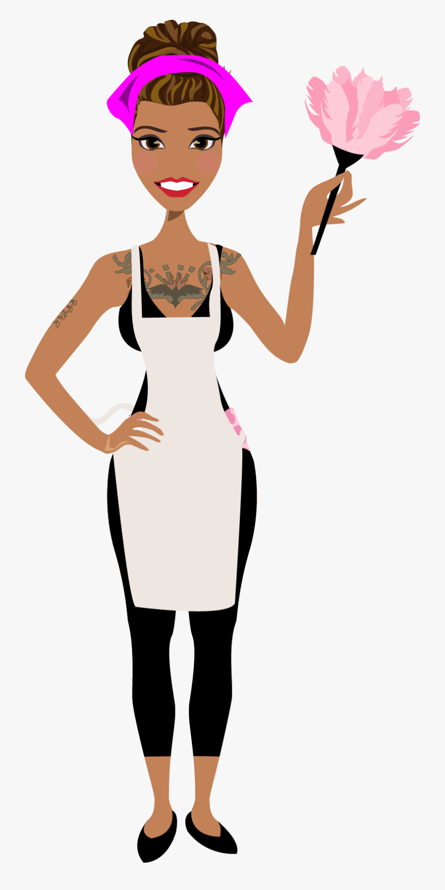 Png Library Custom Portrait Illustration Of - Black Cleaning Lady Clip Art, Transparent Clipart