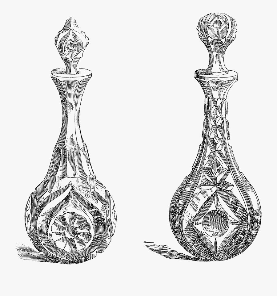 Victorian Era Bottles, Transparent Clipart