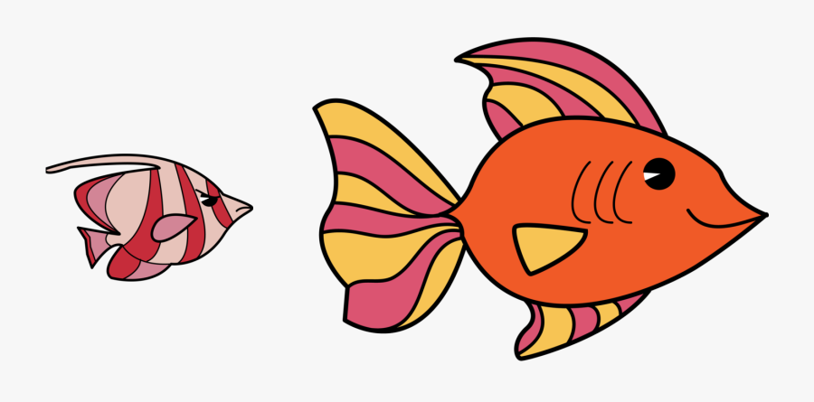 Small Fish Clipart - Big And Small Fish Clipart, Transparent Clipart