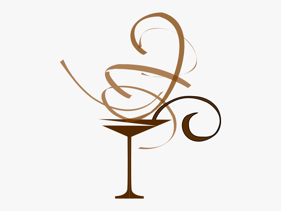 Cocktail Glass Clip Art Black And White, Transparent Clipart