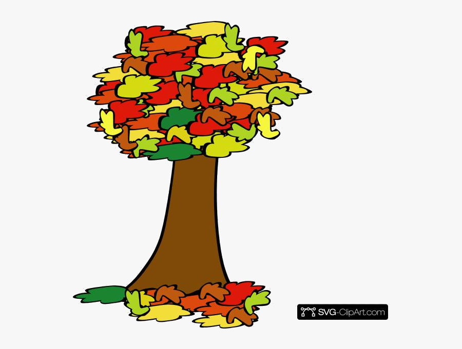 Fall Tree Coloured Clip Art Icon And Clipart Transparent - Tree Treasure Hunt Clue, Transparent Clipart