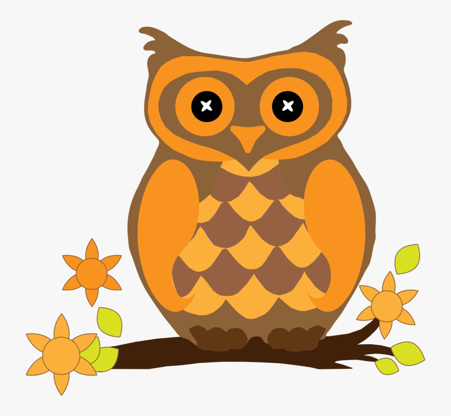 Bird, Floral, Flowers, Flying, Orange, Owl - Owl Clipart, Transparent Clipart