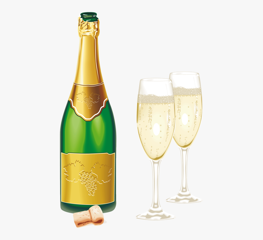 Banner Royalty Free Library Green Gold New Year - Champagne Png, Transparent Clipart