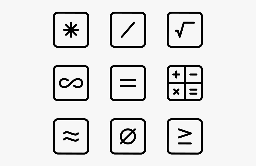 Math Symbols - Square Faces Emotion Square, Transparent Clipart