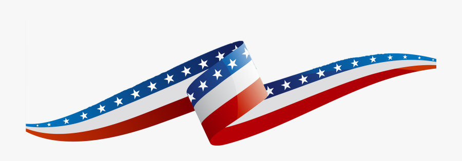 American Flag Clipart Red White Blue Ribbon - Red White And Blue Ribbon Clipart, Transparent Clipart