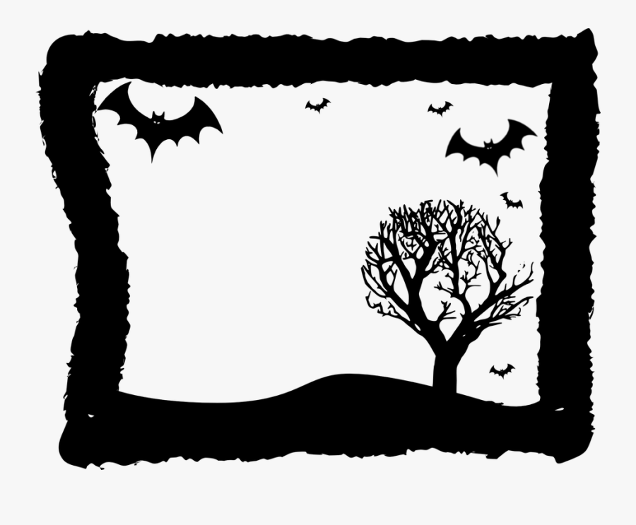 Transparent Halloween Bat Png - Halloween Frame Vector Png, Transparent Clipart