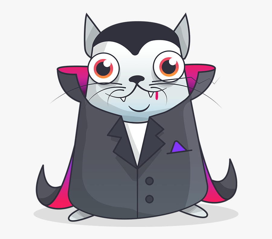 Cryptokitty Dracula Vampire - Dracula Crypto Kitty, Transparent Clipart