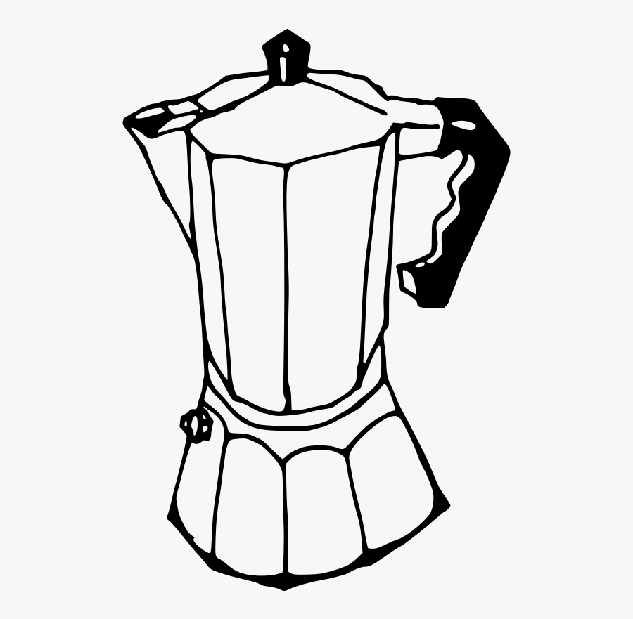 Italian Coffee Machine - Coffee Machine Line Art, Transparent Clipart