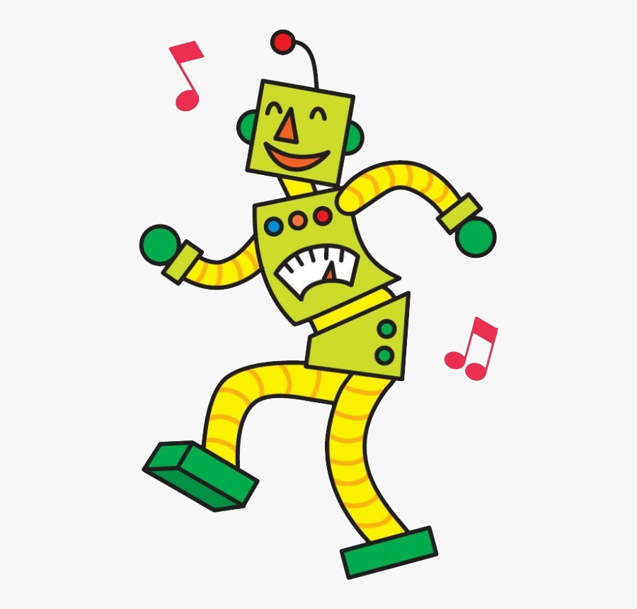 Transparent Disco Clipart - Dancing Robots Transparent, Transparent Clipart
