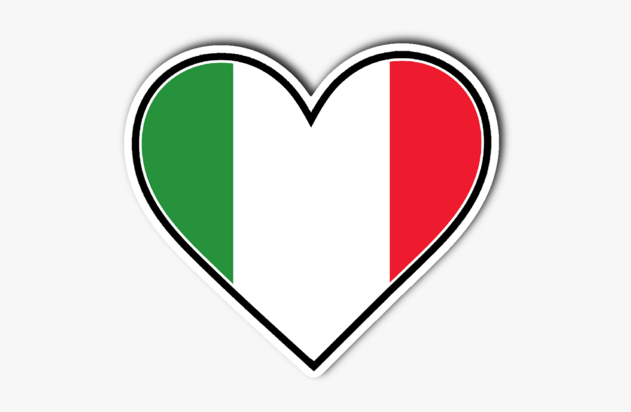 Italian Flag Heart Vinyl Die Cut Sticker J & S Graphics - Italian Flag Heart Png, Transparent Clipart