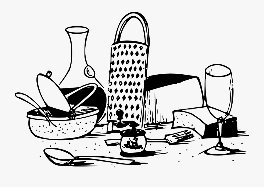 Food Clipart Italian - Italian Food Black And White Clipart, Transparent Clipart