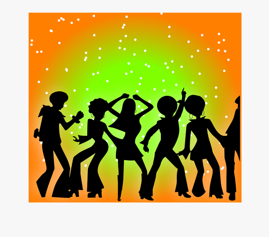 Disco Clipart Funky - People Disco Dancing Silhouette, Transparent Clipart