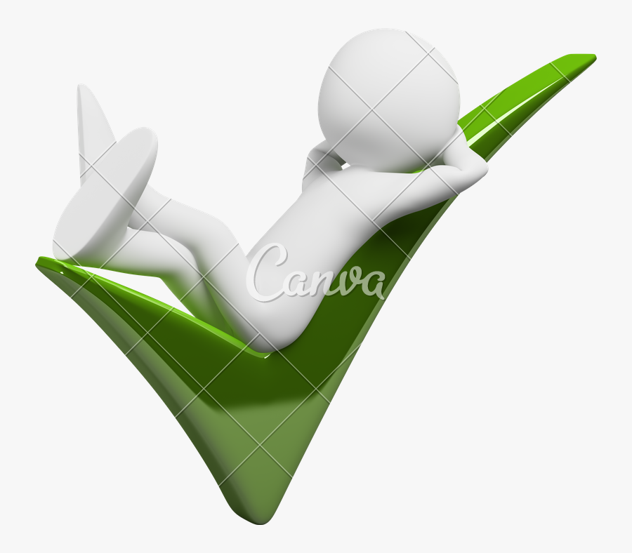 3d White People - Big Check Mark, Transparent Clipart