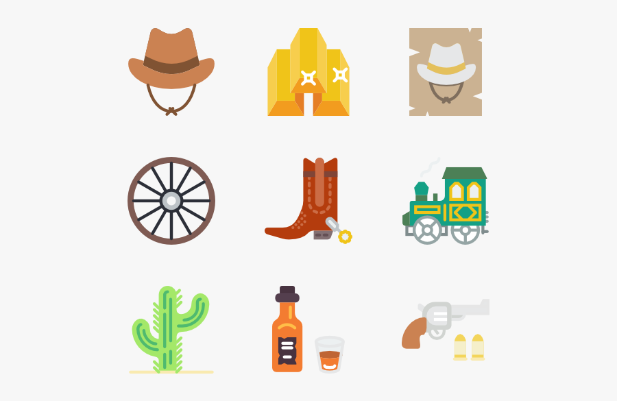 Gun Icon Packs - Wild West Icons Png, Transparent Clipart