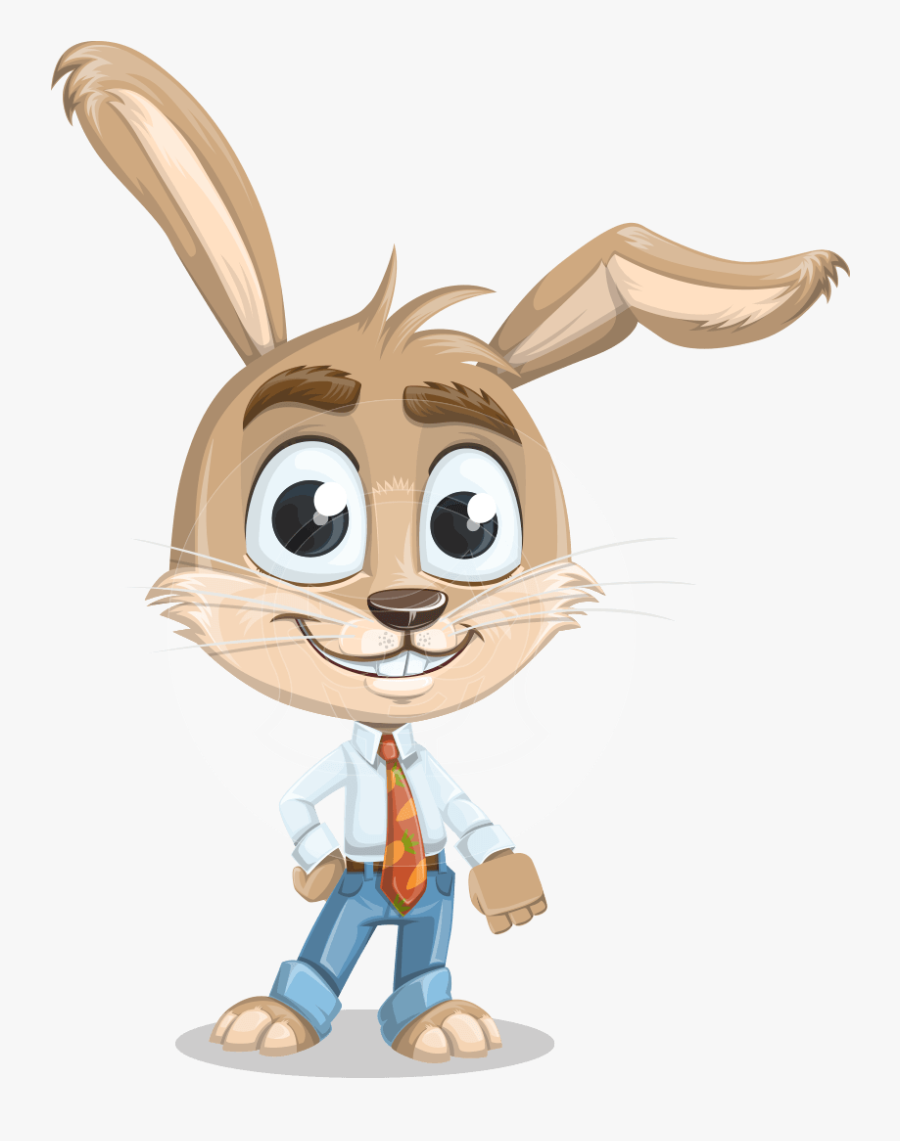 Vector Rabbit Cartoon Bernie - Vector Rabbit Cartoon Character, Transparent Clipart