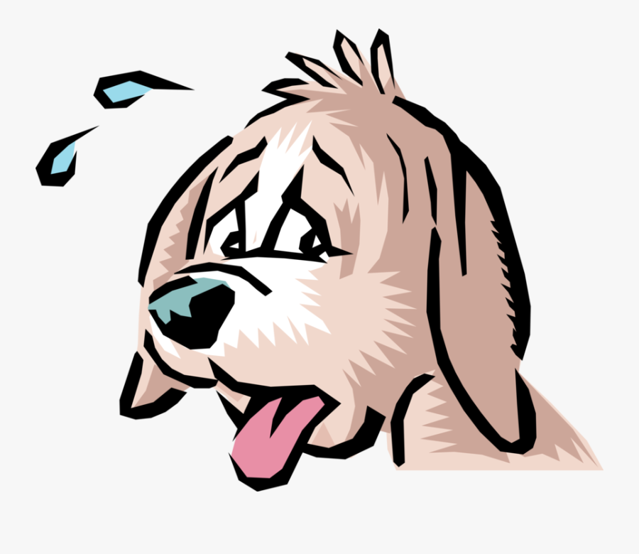 Vector Illustration Of Cartoon Exhausted Pet Dog Panting - Signs Of Overheating In Pets, Transparent Clipart