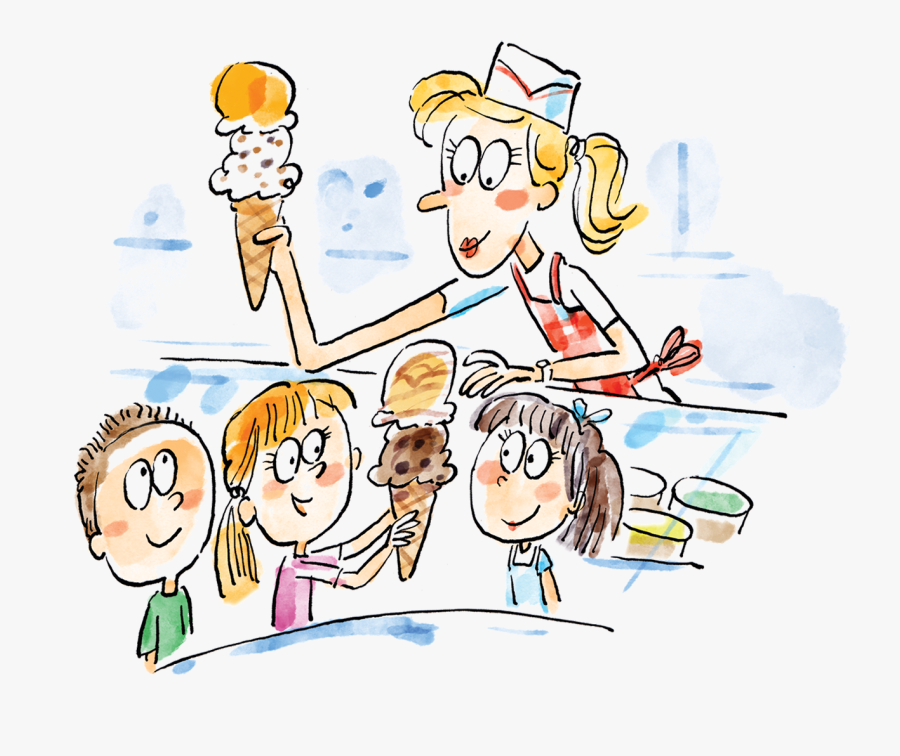 Unpleasant Clipart - Serving Ice Cream Cartoon, Transparent Clipart