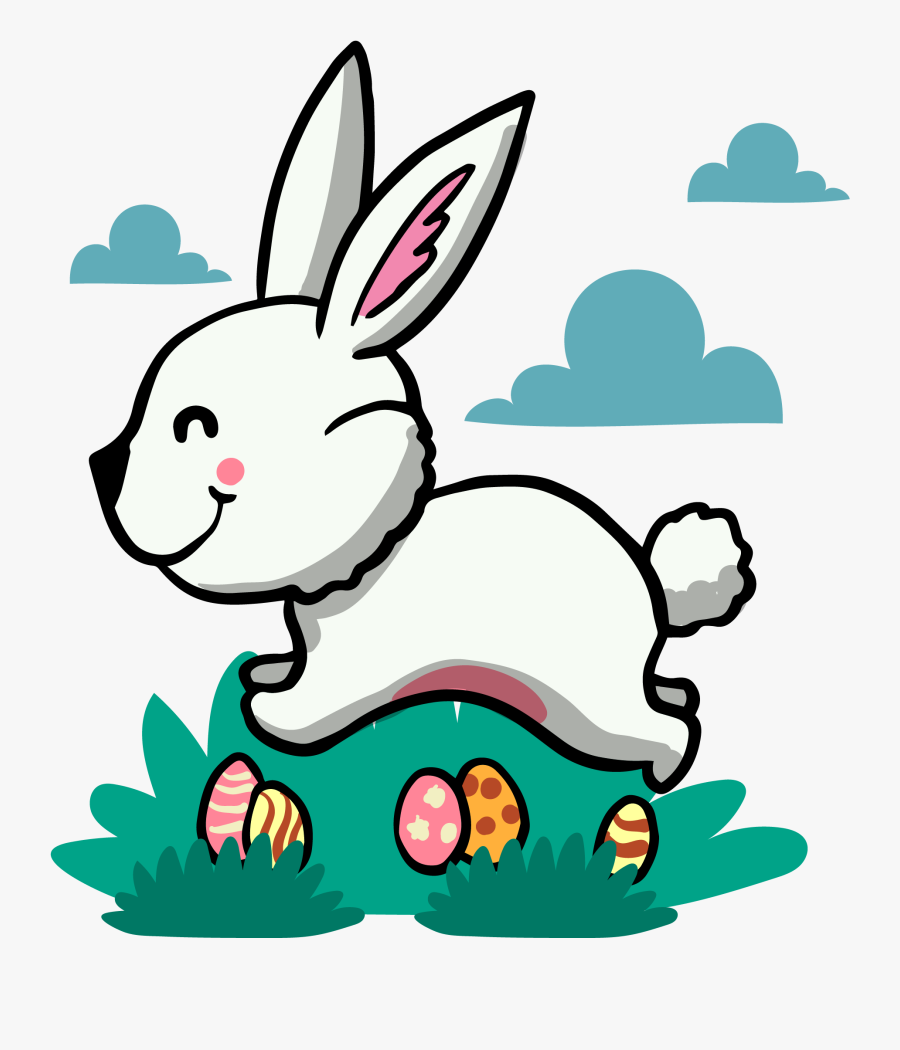 Clip Art White Rabbit Easter European - Cute Bunny Vector Png, Transparent Clipart