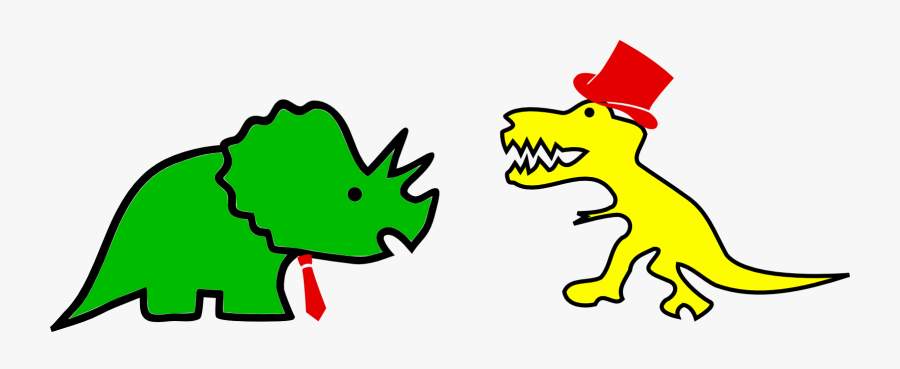 Fancy-dressed But Crudely Drawn Dinosaurs, Transparent Clipart