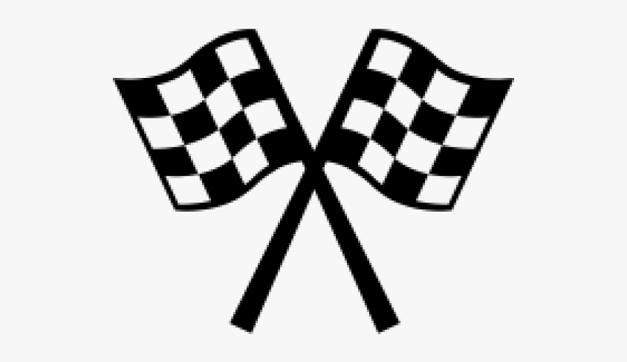 Racing Flags - Go Kart Racing Silhouette, Transparent Clipart