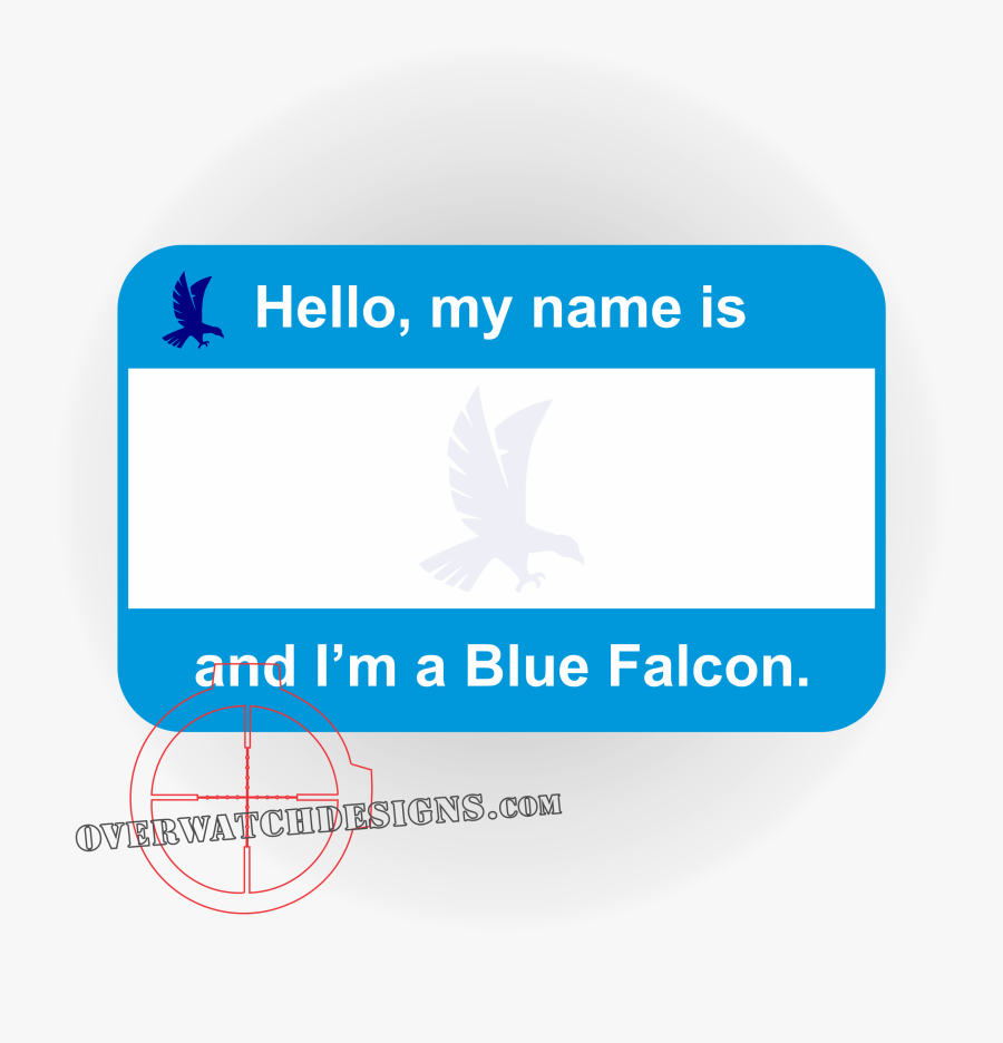 Transparent Name Tag Clipart - Blue Falcon Name Tag, Transparent Clipart