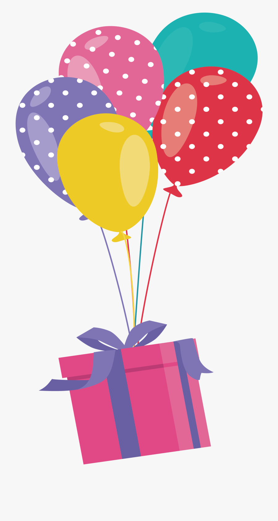 Clip Art A Box - Balloon With Gift Box Png, Transparent Clipart