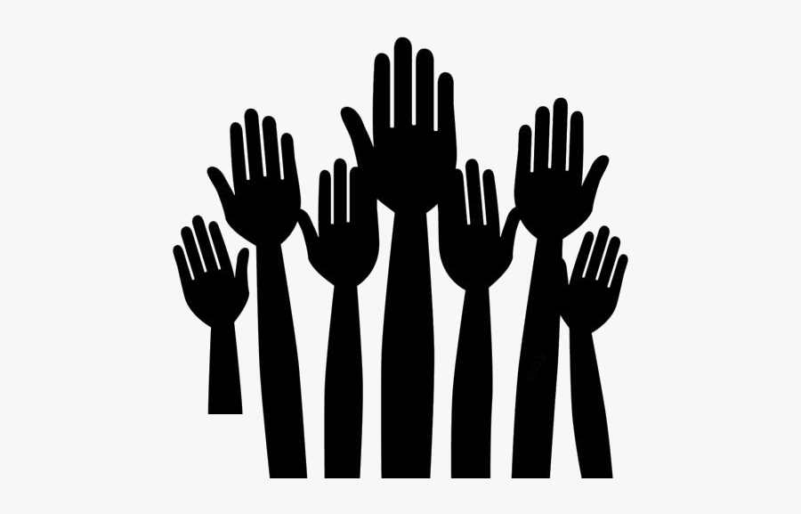 Transparent Crowd Rising Hands Clipart, Crowd Rising - Hands In The Air Drawing, Transparent Clipart