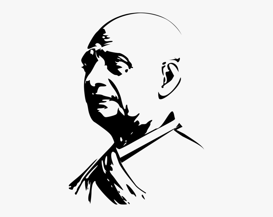 Line Art,head,art - Thought On Sardar Vallabhbhai Patel, Transparent Clipart