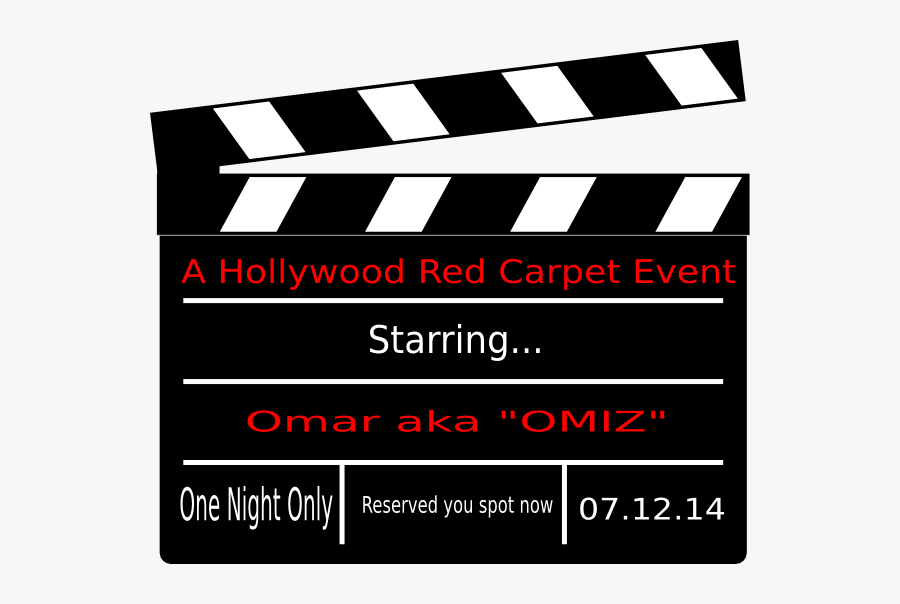 Clapper Board, Transparent Clipart