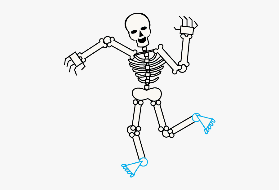 Clip Art How To Draw A - Skeleton Cartoon Png, Transparent Clipart