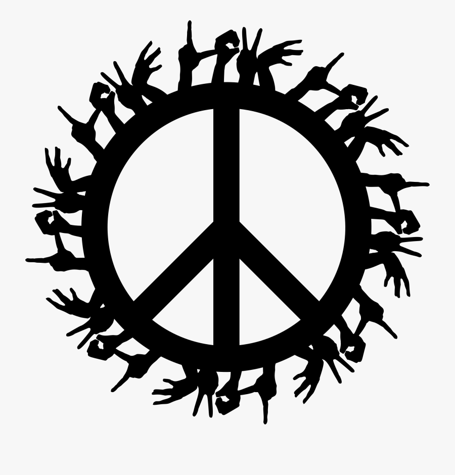 Peace Sign Silhouette Clip Art, Transparent Clipart