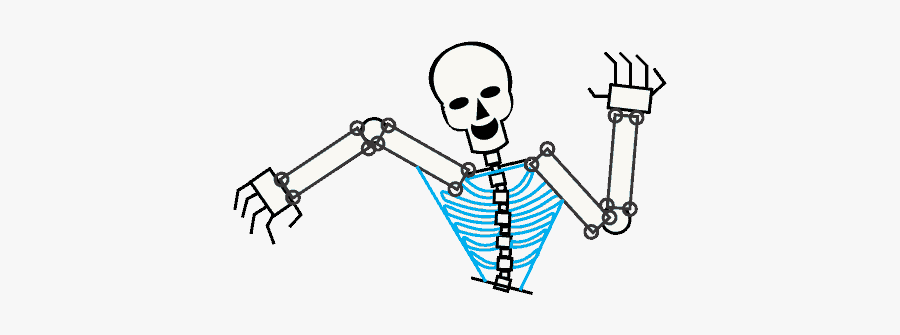 How To Draw Skeleton - Easy Skeleton Drawing Hands, Transparent Clipart
