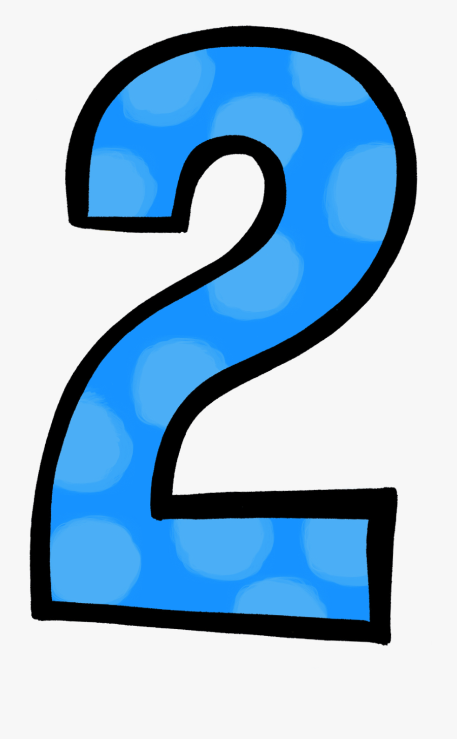 Numbers Clipart Clip Art - Blue Polka Dot Number 2, Transparent Clipart