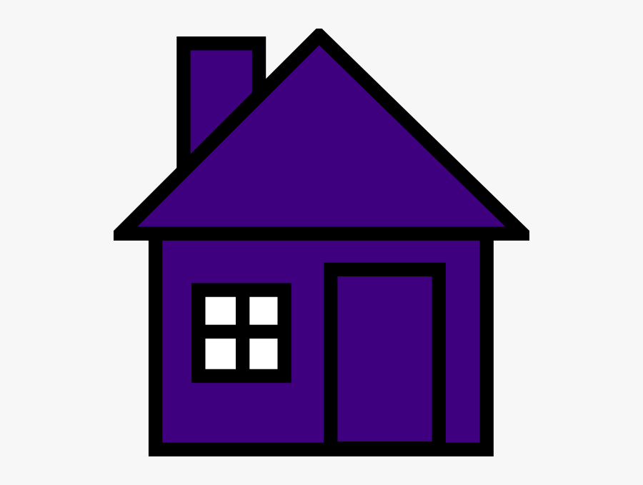Clipart Houses Purple - Cartoon House With Transparent Background, Transparent Clipart