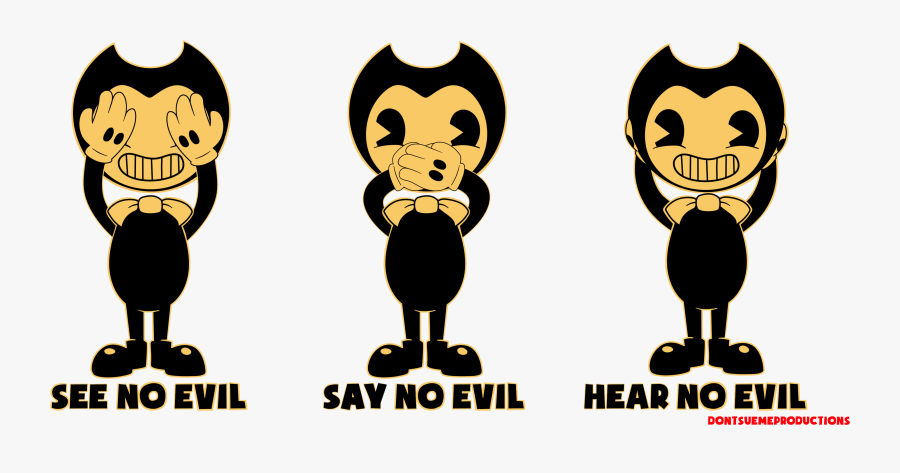 Clipart Black And White Library Say Hear Bendyandtheinkmachine - Bendy And The Ink Machine Concept Art, Transparent Clipart